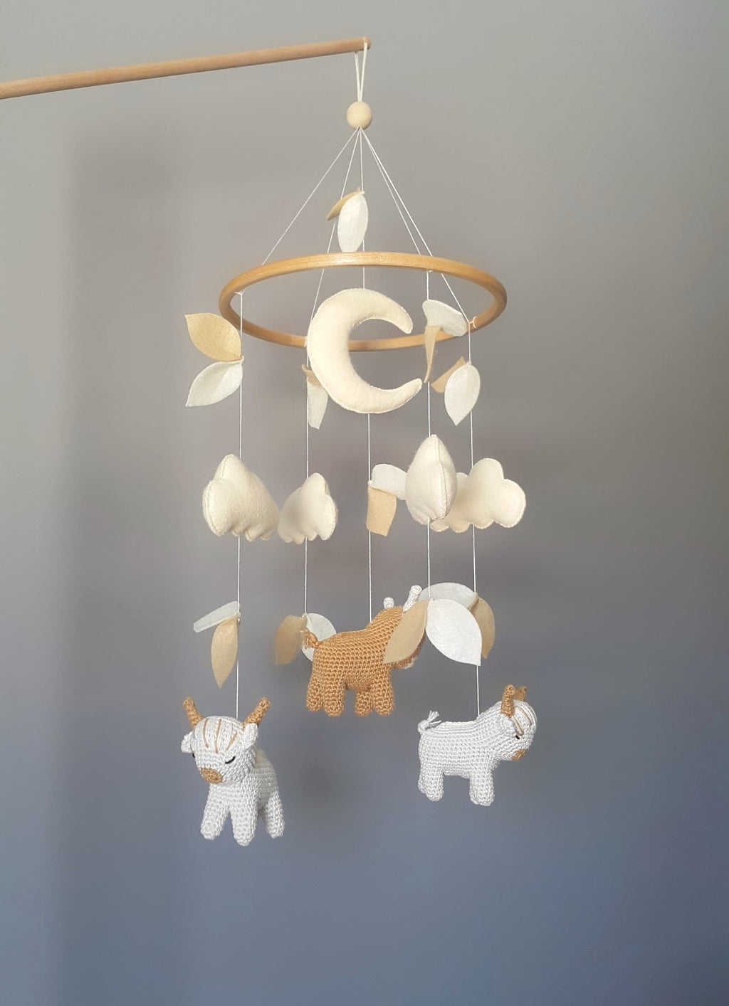 Highland Cow Baby Crib Mobile