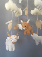 Highland Cow Baby Crib Mobile
