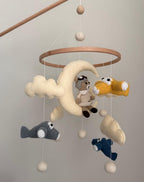 Airplane Aviator Bear Baby Crib Mobile