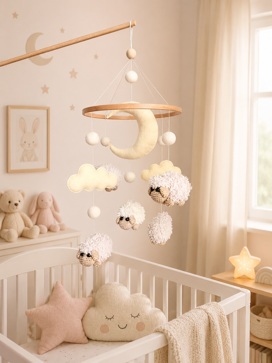 Sheep Baby Crib Mobile