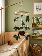 Bear Baby Crib Mobile Leaf Felt Mobile