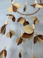 Leaf Baby Crib Mobile Brown Felt