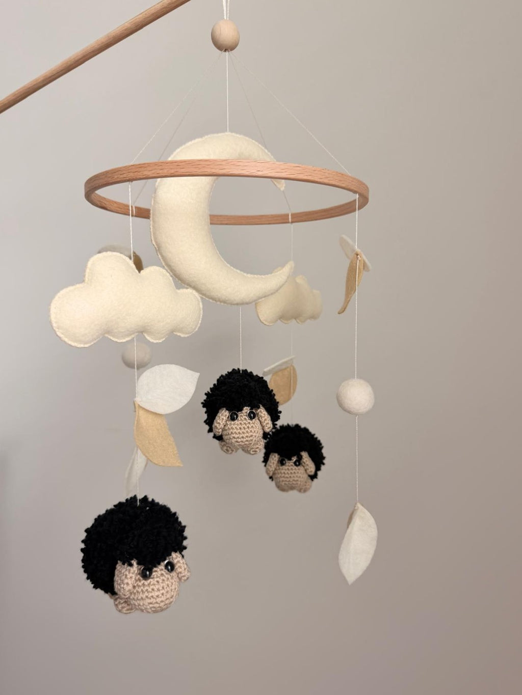 Black Sheep Baby Crib Mobile Crochet Mobile