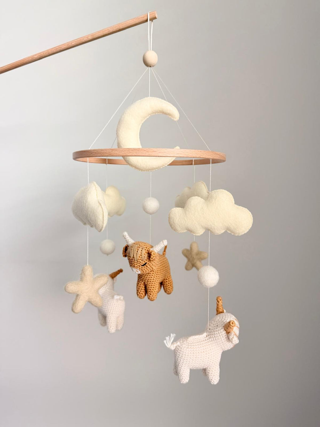 Highland Cow Baby Crib Mobile