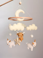 Highland Cow Baby Crib Mobile