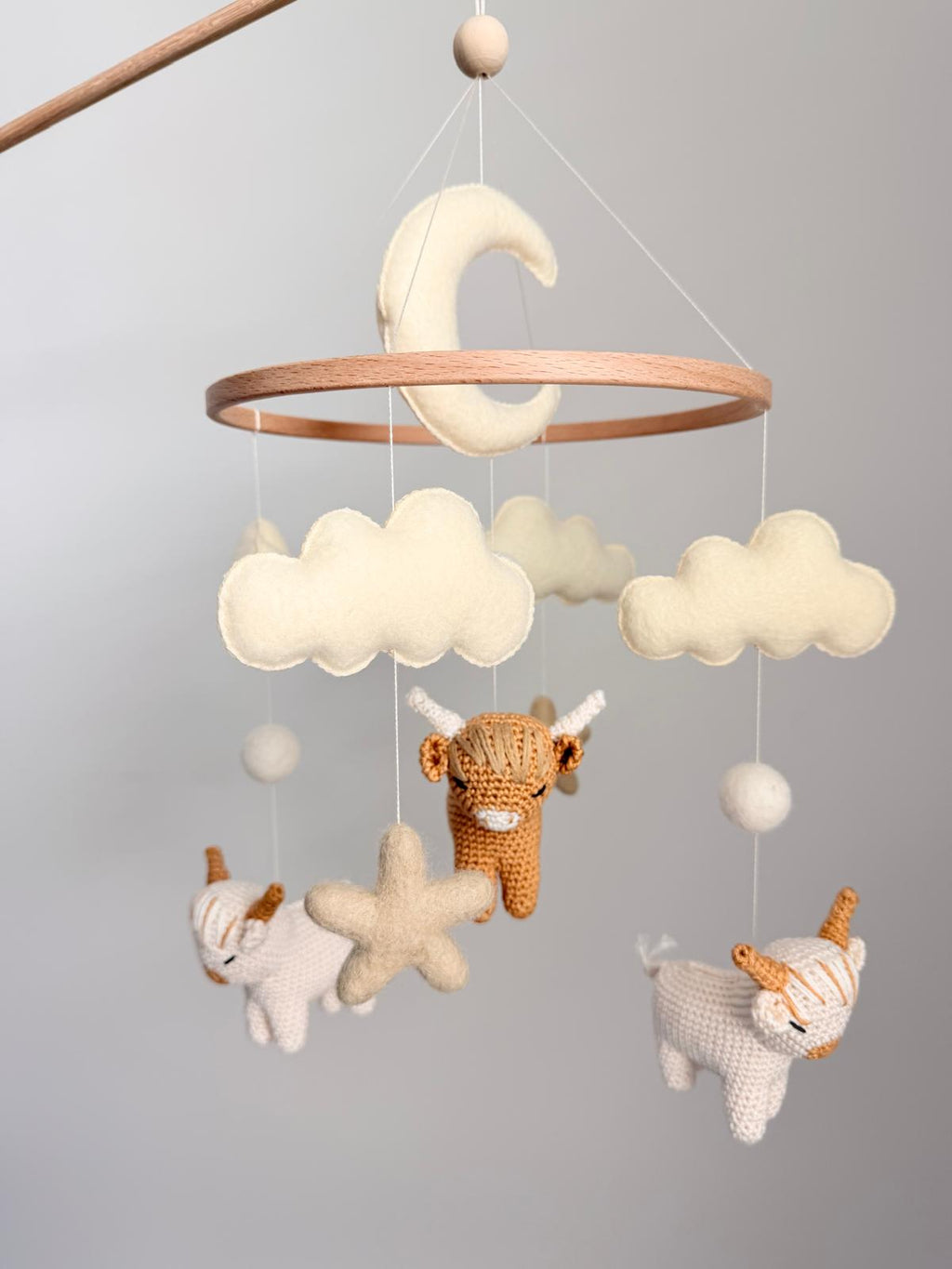 Highland Cow Baby Crib Mobile