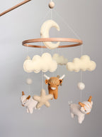 Highland Cow Baby Crib Mobile