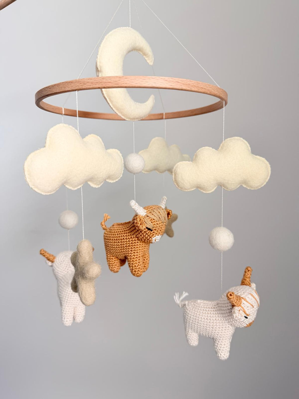 Highland Cow Baby Crib Mobile