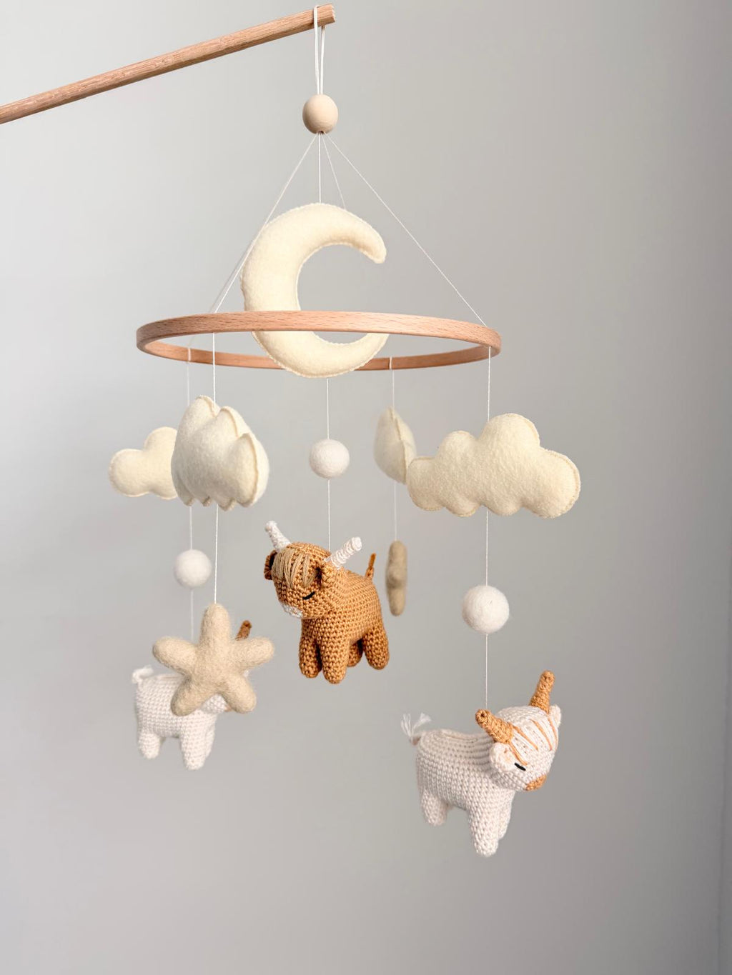 Highland Cow Baby Crib Mobile