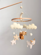 Highland Cow Baby Crib Mobile