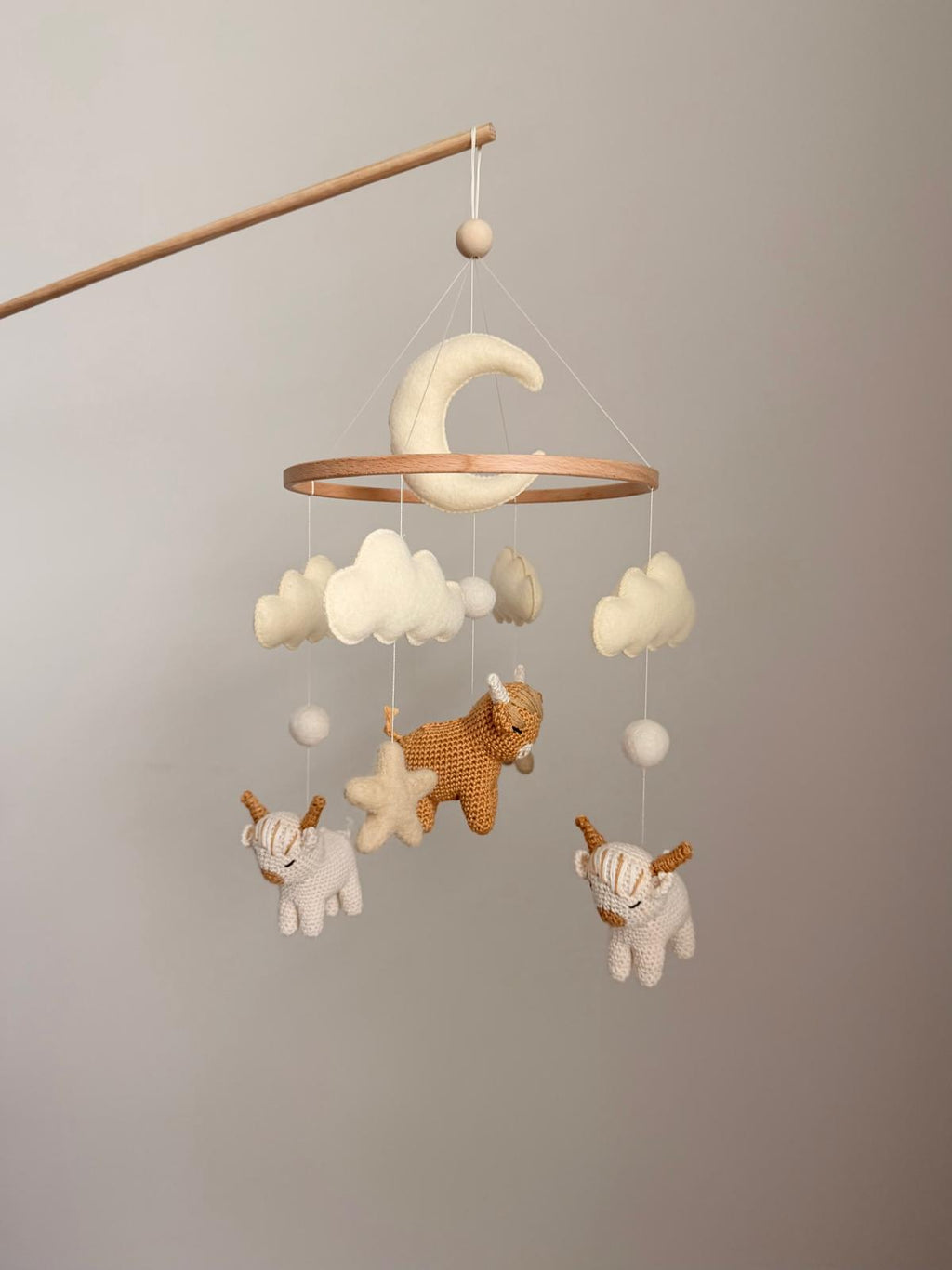 Highland Cow Baby Crib Mobile