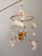 Highland Cow Baby Crib Mobile