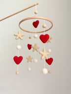 Hearts and Stars Felt Baby Crib Mobile