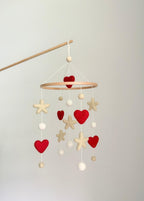 Hearts and Stars Felt Baby Crib Mobile