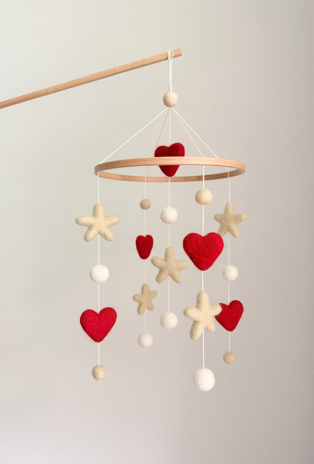 Hearts and Stars Felt Baby Crib Mobile