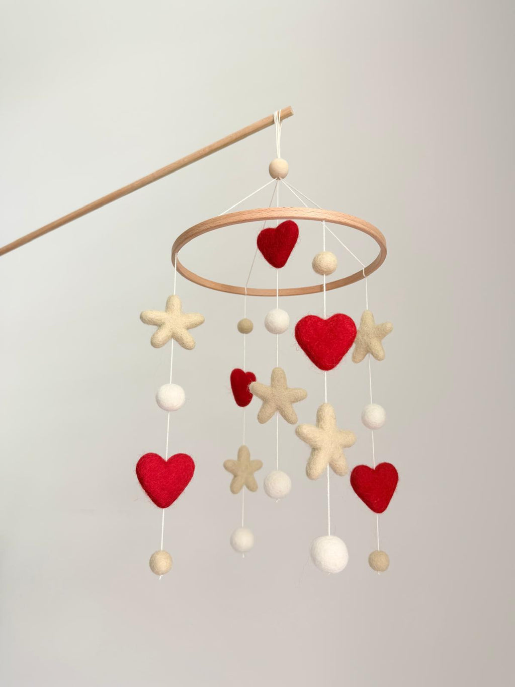 Hearts and Stars Felt Baby Crib Mobile