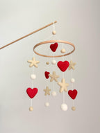 Hearts and Stars Felt Baby Crib Mobile