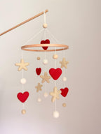 Hearts and Stars Felt Baby Crib Mobile