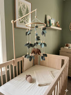 Bear Baby Crib Mobile Leaf Felt Mobile