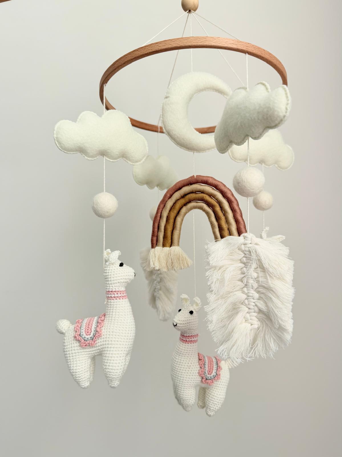 Llama Baby Crib Mobile Crochet Mobile