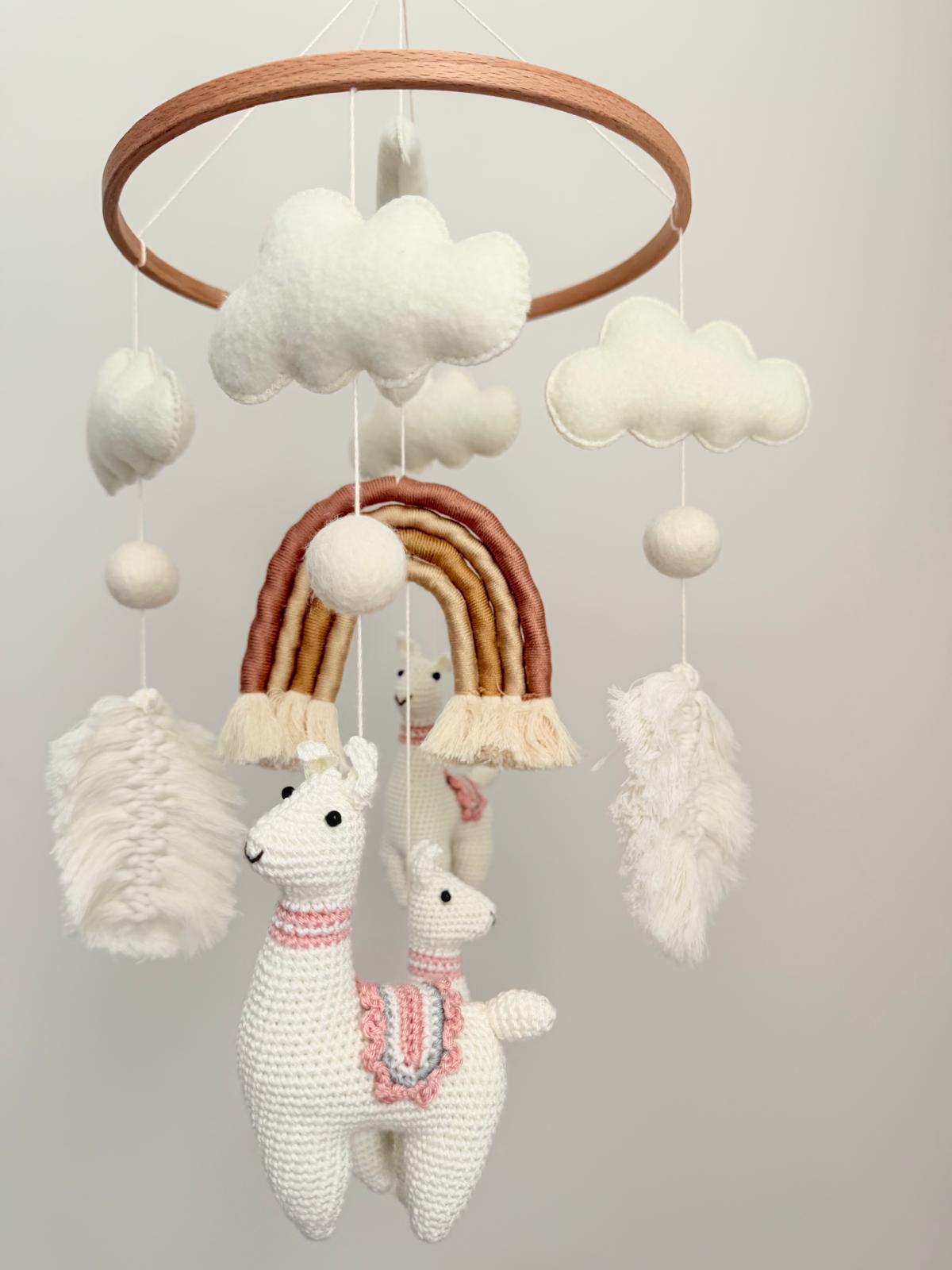 Llama Baby Crib Mobile Crochet Mobile