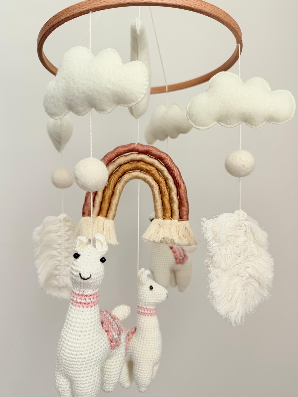 Llama Baby Crib Mobile Crochet Mobile
