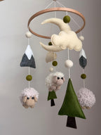 Sheep Baby Crib Mobile Mountain Crib Mobile Crochet Mobile