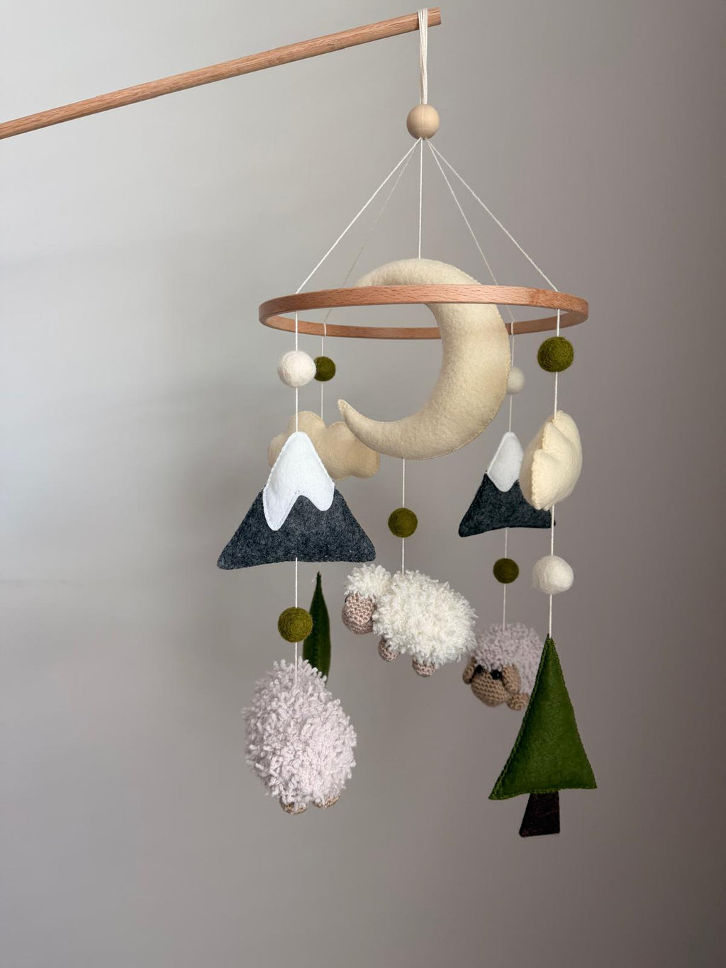 Sheep Baby Crib Mobile Mountain Crib Mobile Crochet Mobile