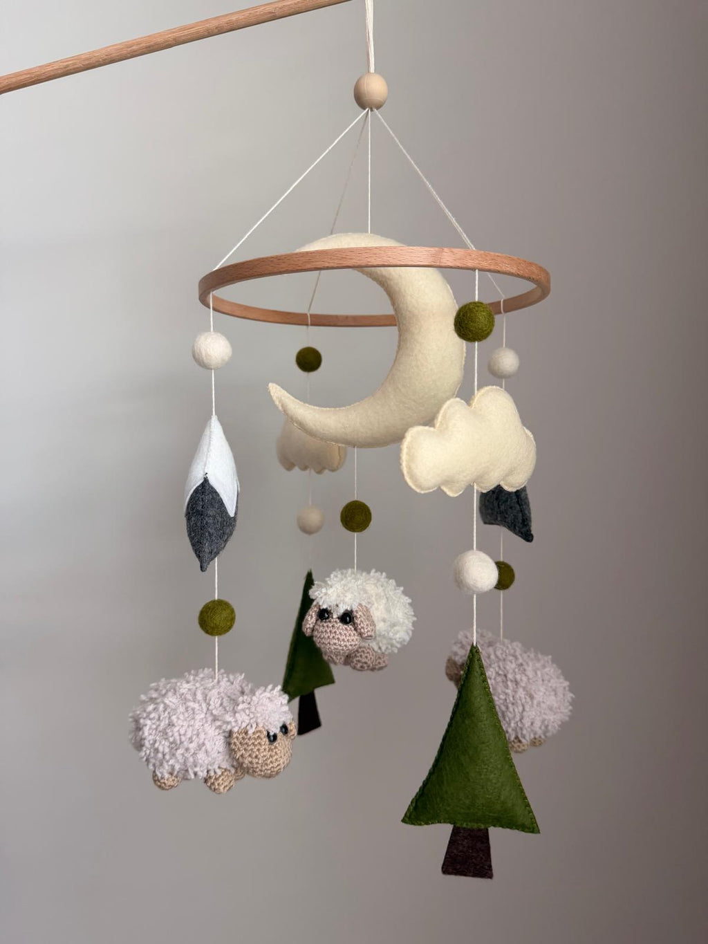 Sheep Baby Crib Mobile Mountain Crib Mobile Crochet Mobile