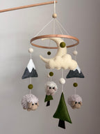 Sheep Baby Crib Mobile Mountain Crib Mobile Crochet Mobile