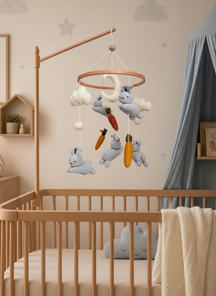 Crochet Bunny Baby Crib Mobile