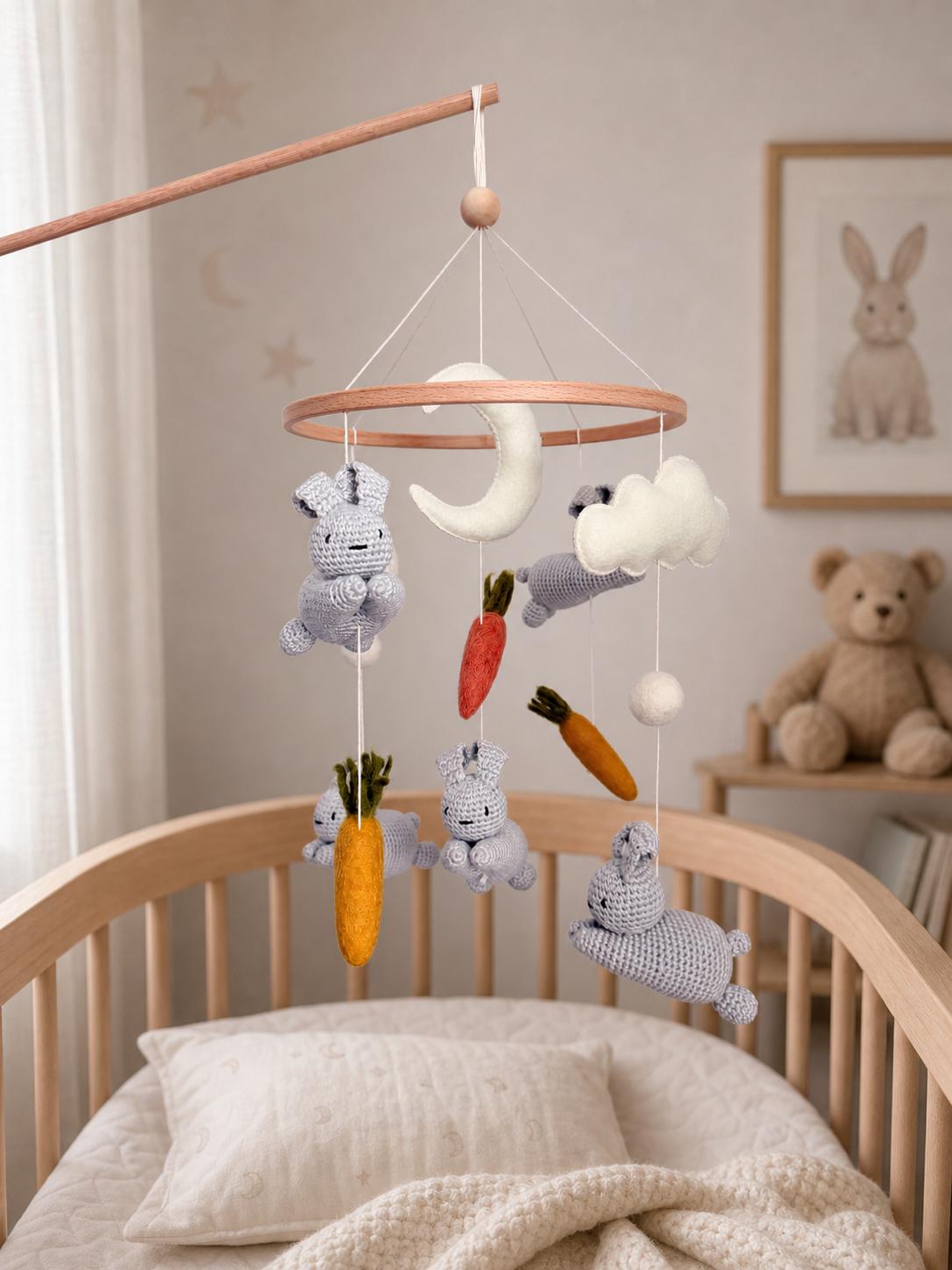 Crochet Bunny Baby Crib Mobile