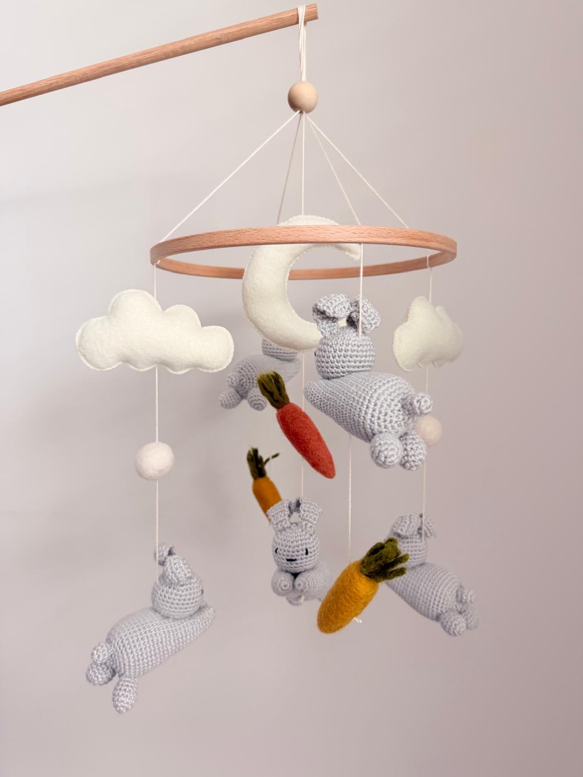 Crochet Bunny Baby Crib Mobile