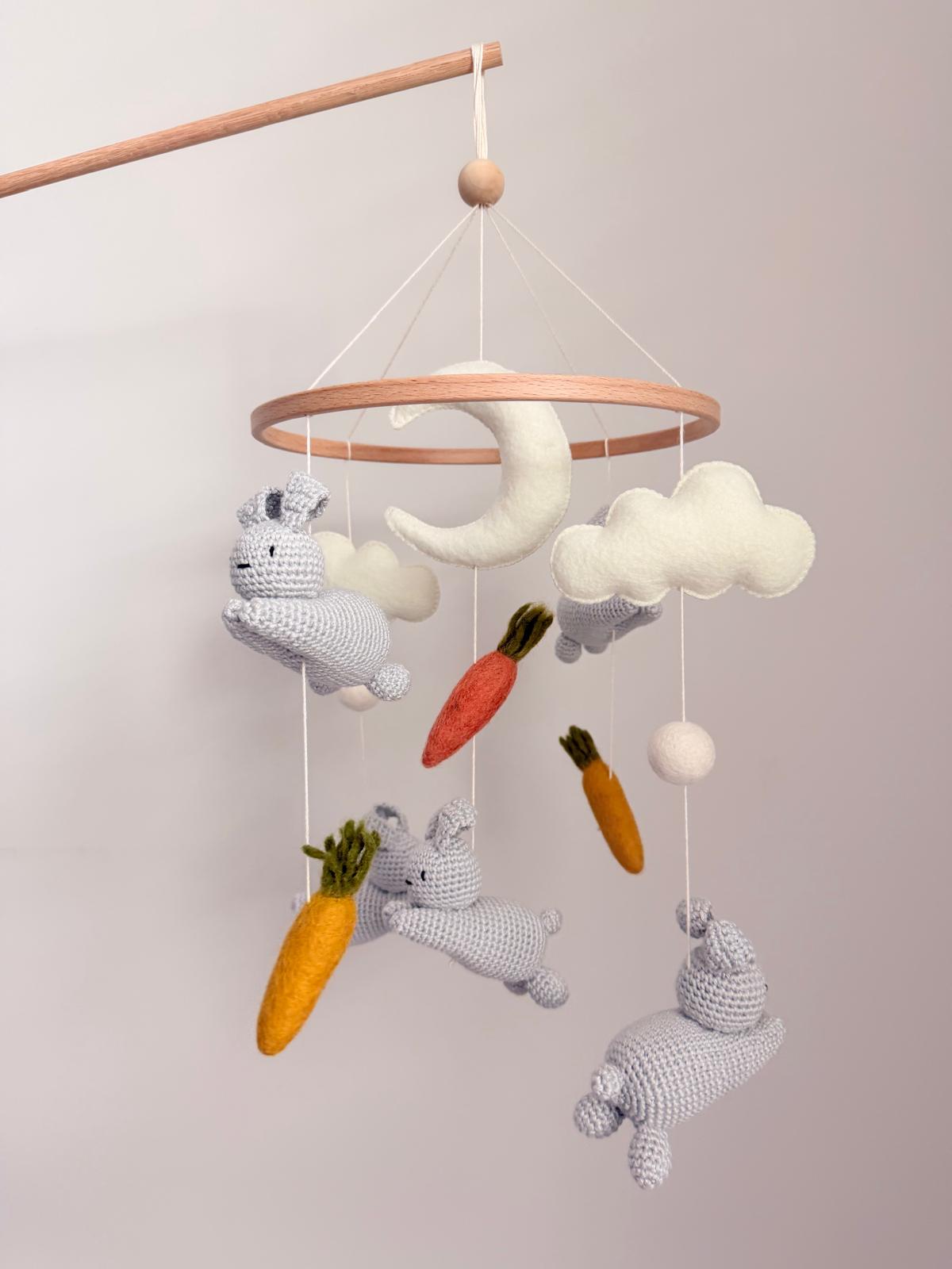 Crochet Bunny Baby Crib Mobile