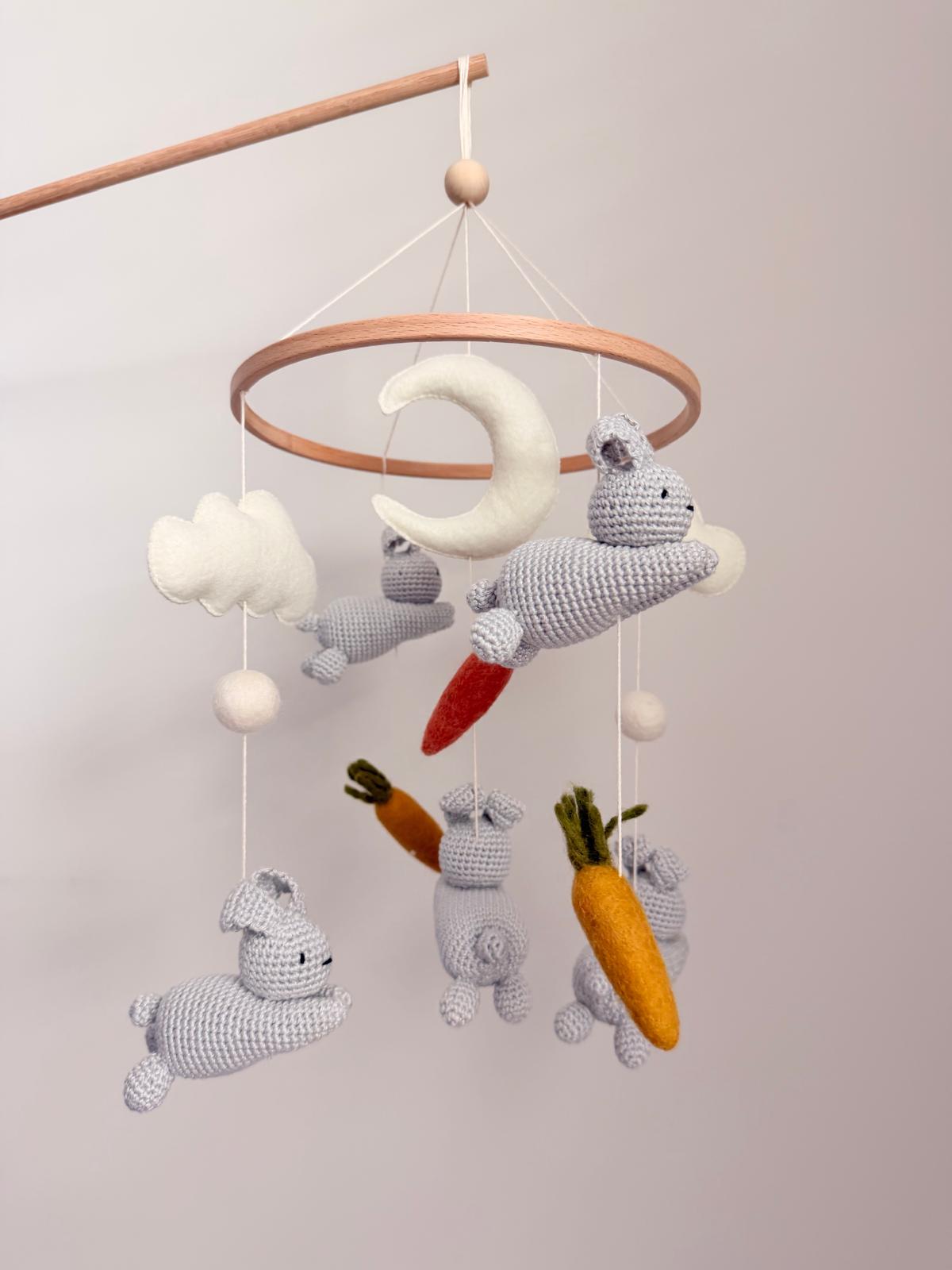 Crochet Bunny Baby Crib Mobile