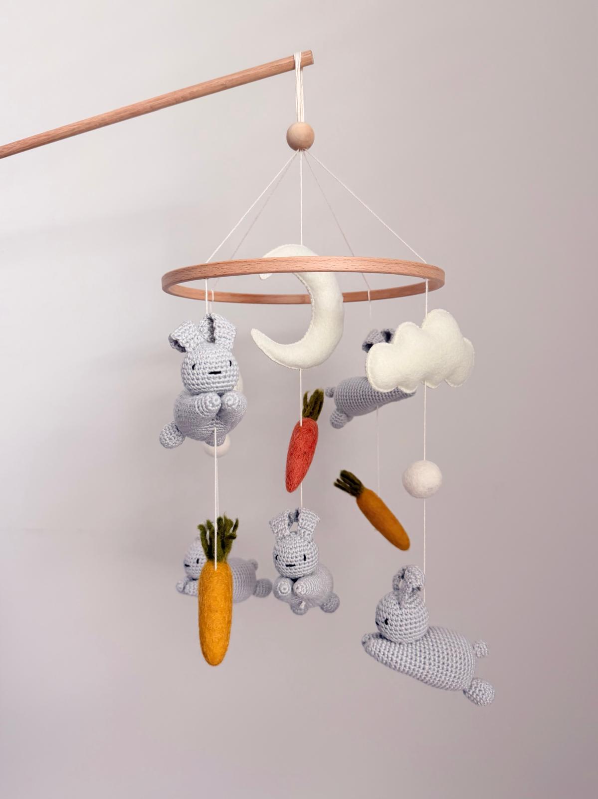 Crochet Bunny Baby Crib Mobile