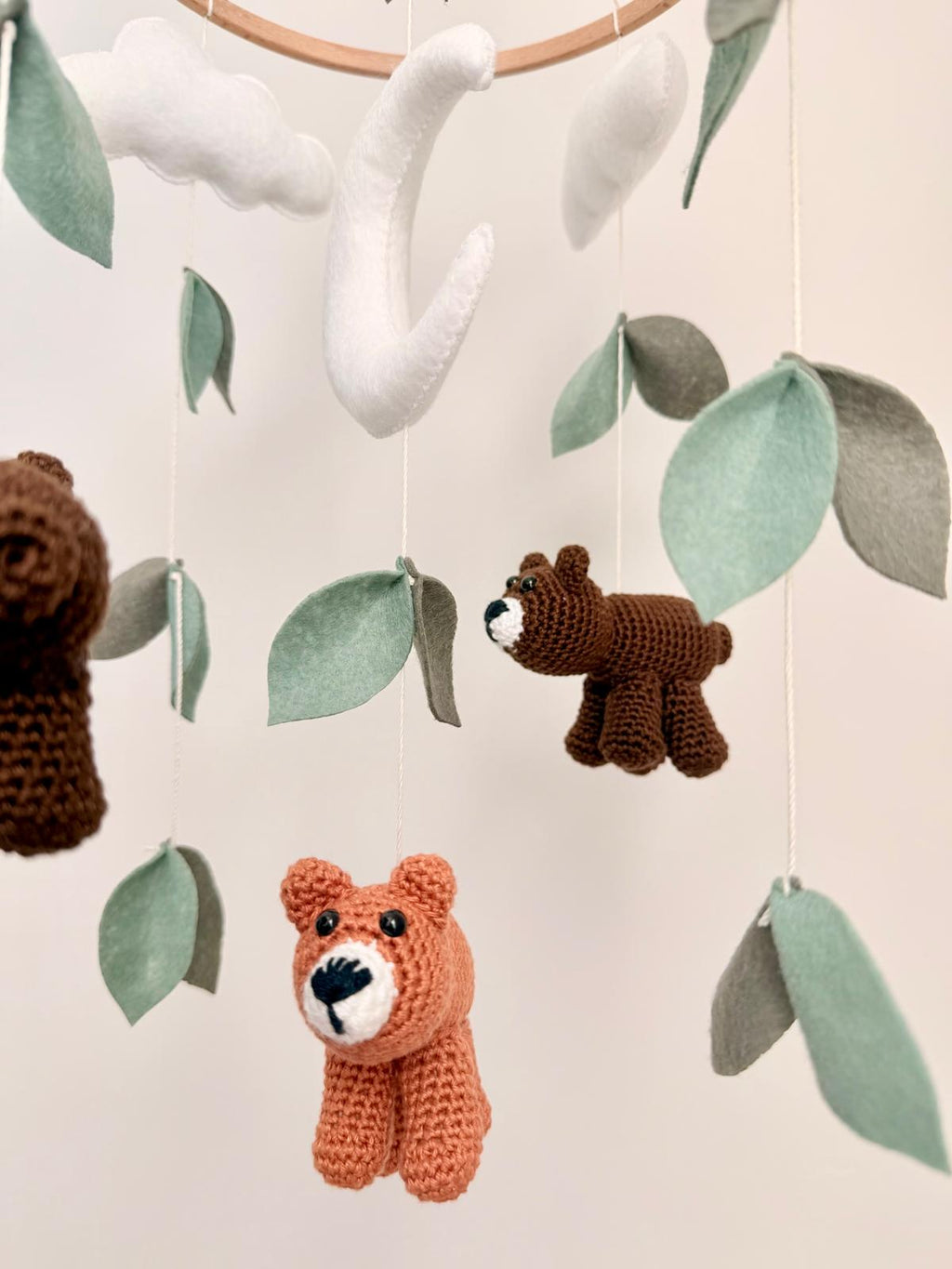 Crochet Bear Baby Crib Mobile
