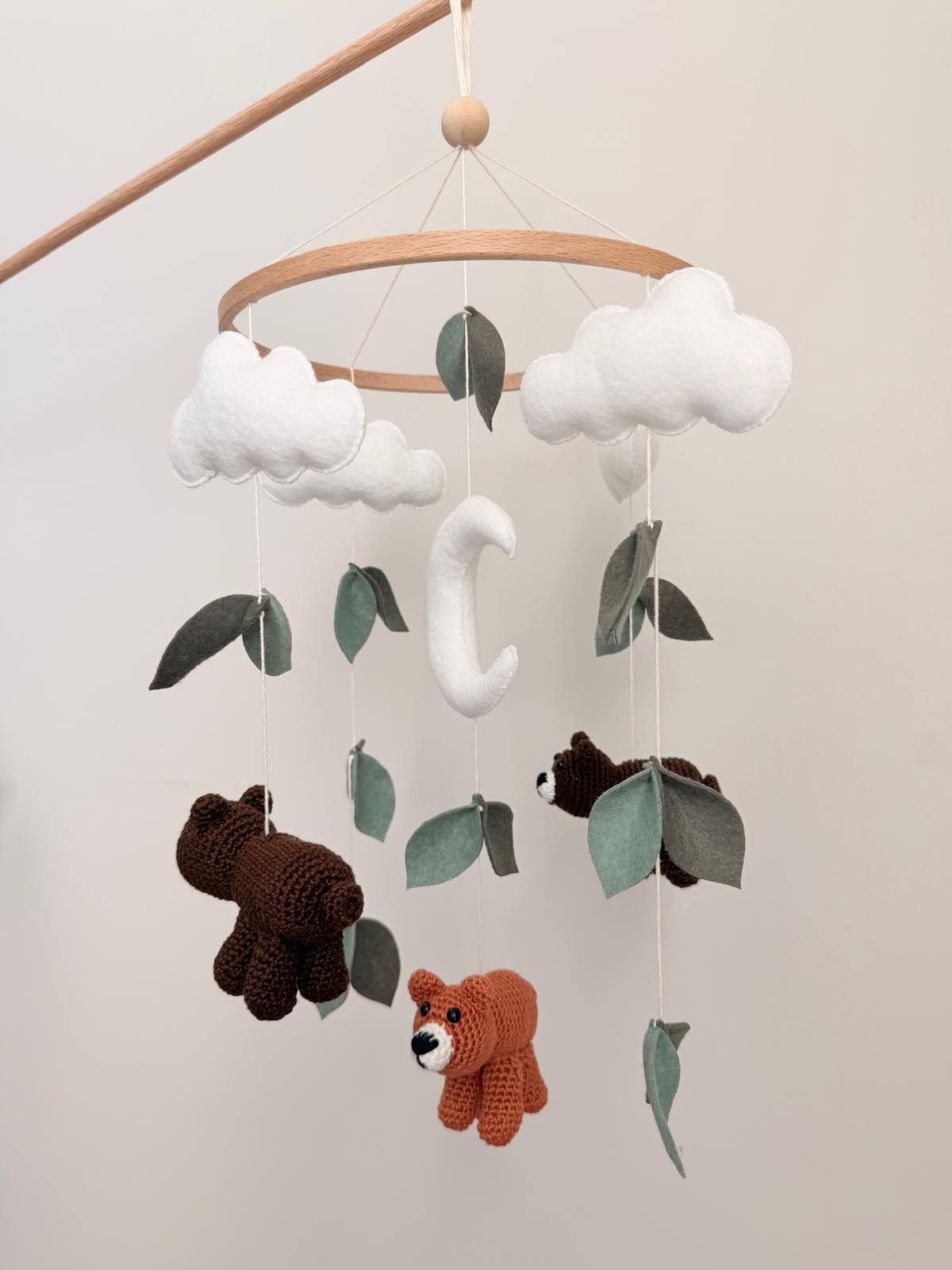 Crochet Bear Baby Crib Mobile