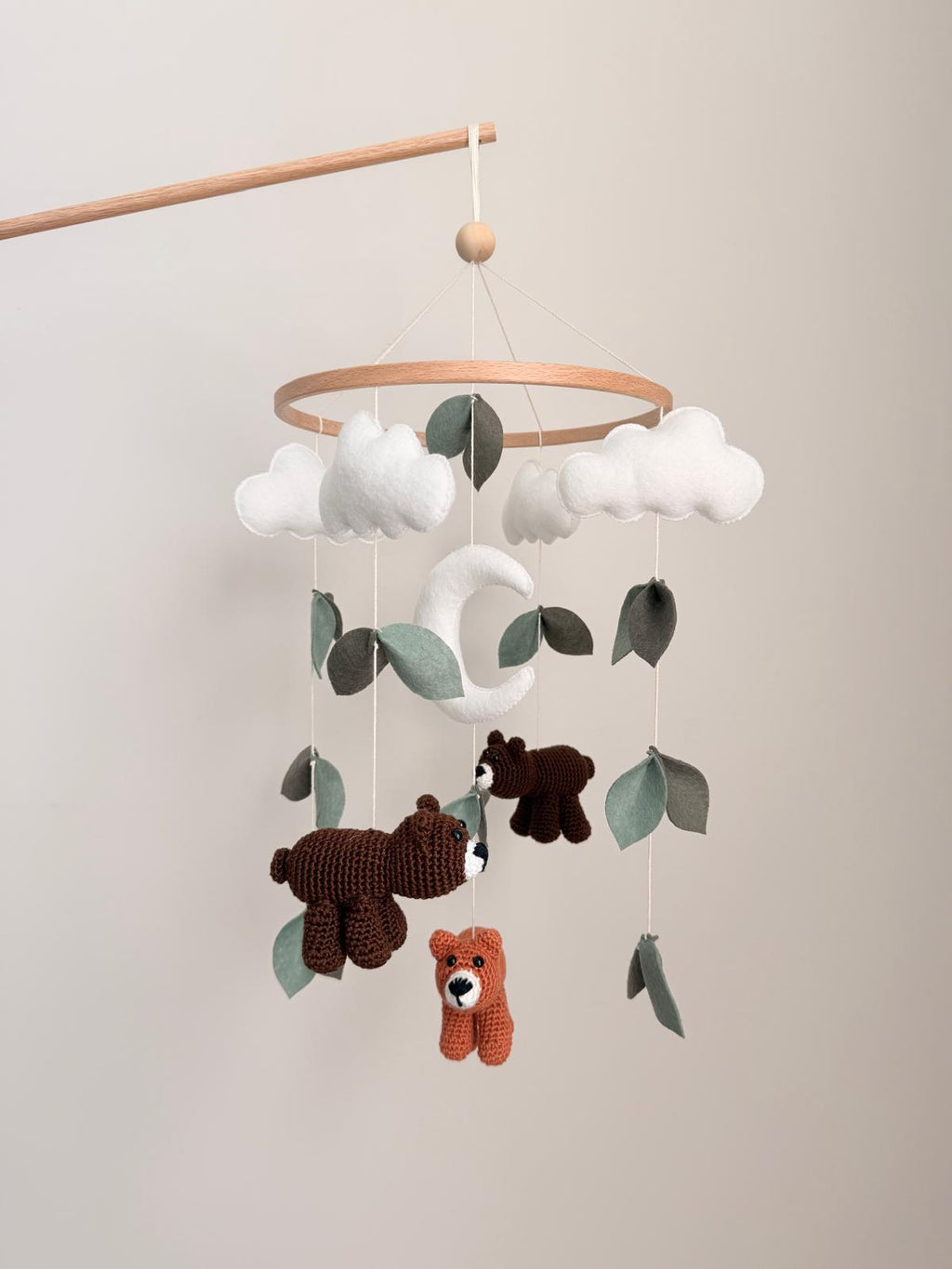 Crochet Bear Baby Crib Mobile