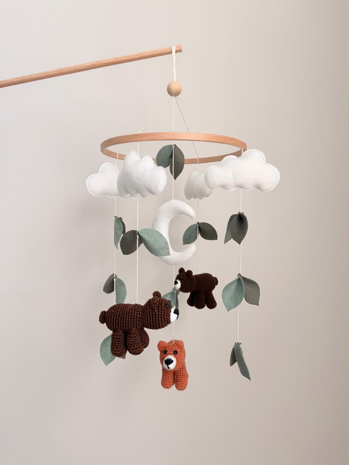 Crochet Bear Baby Crib Mobile
