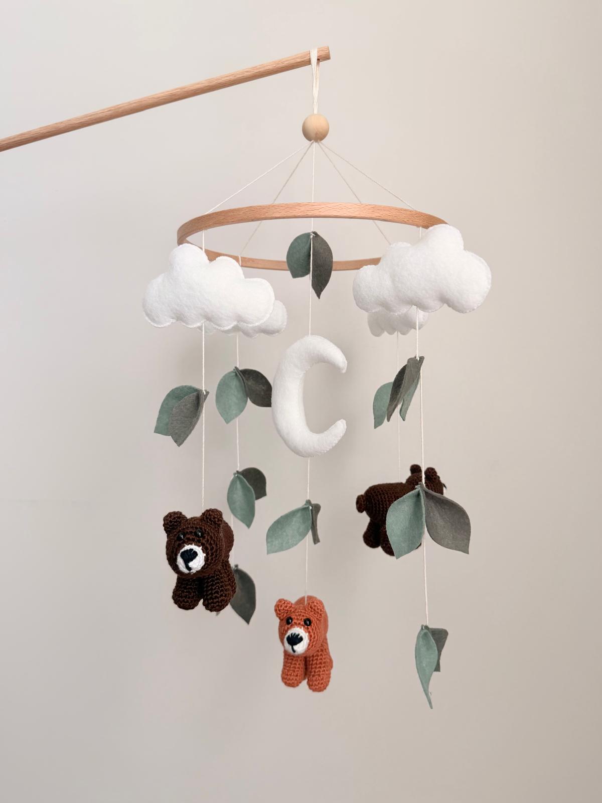 Crochet Bear Baby Crib Mobile