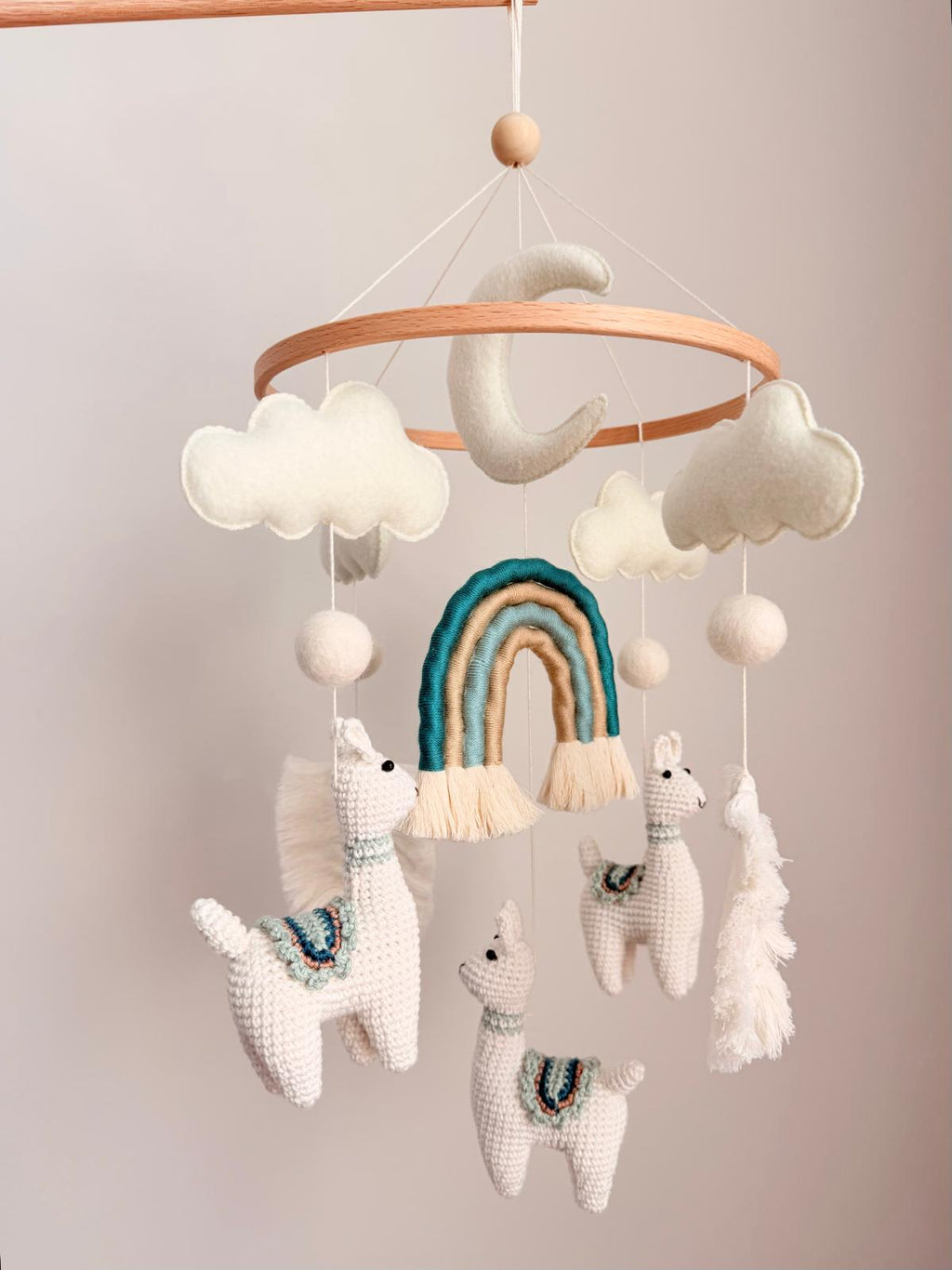 Llama Baby Crib Mobile Crochet Mobile