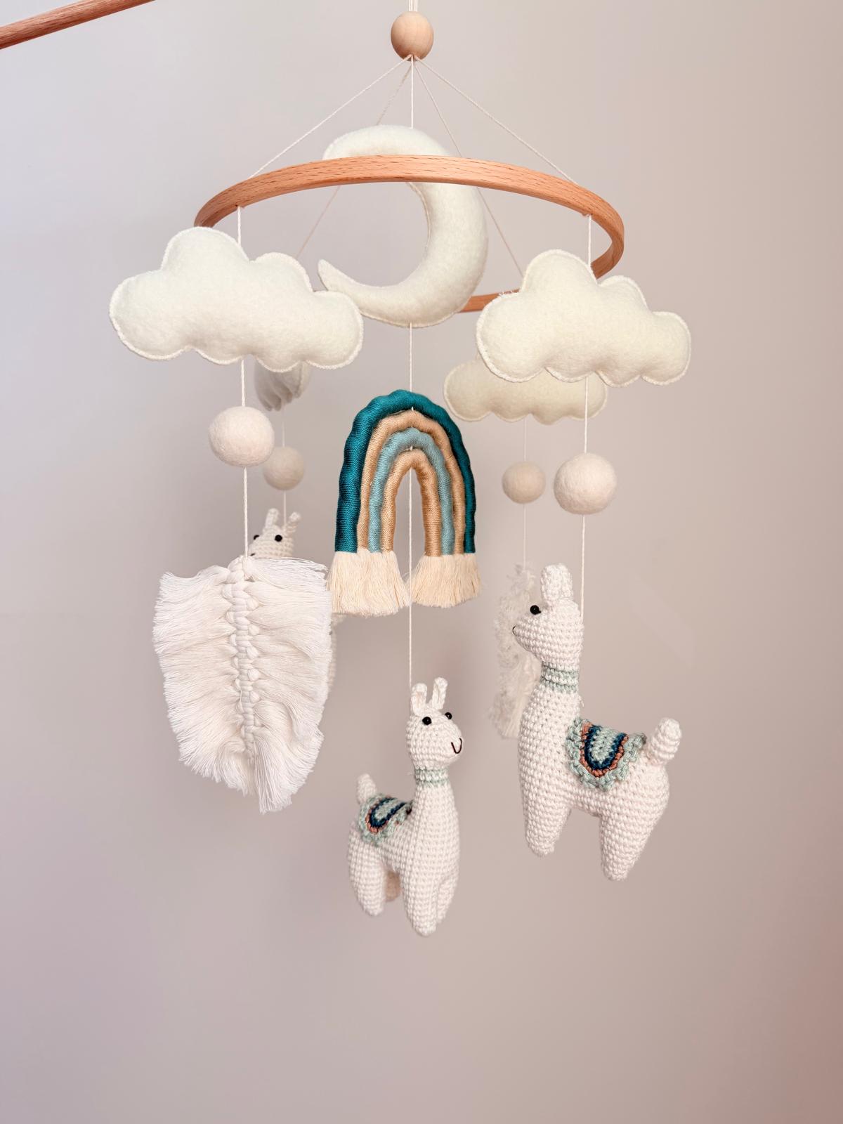 Llama Baby Crib Mobile Crochet Mobile
