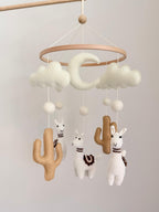 Llama Baby Crib Mobile Brown