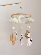 Llama Baby Crib Mobile Brown