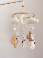 Llama Baby Crib Mobile Brown