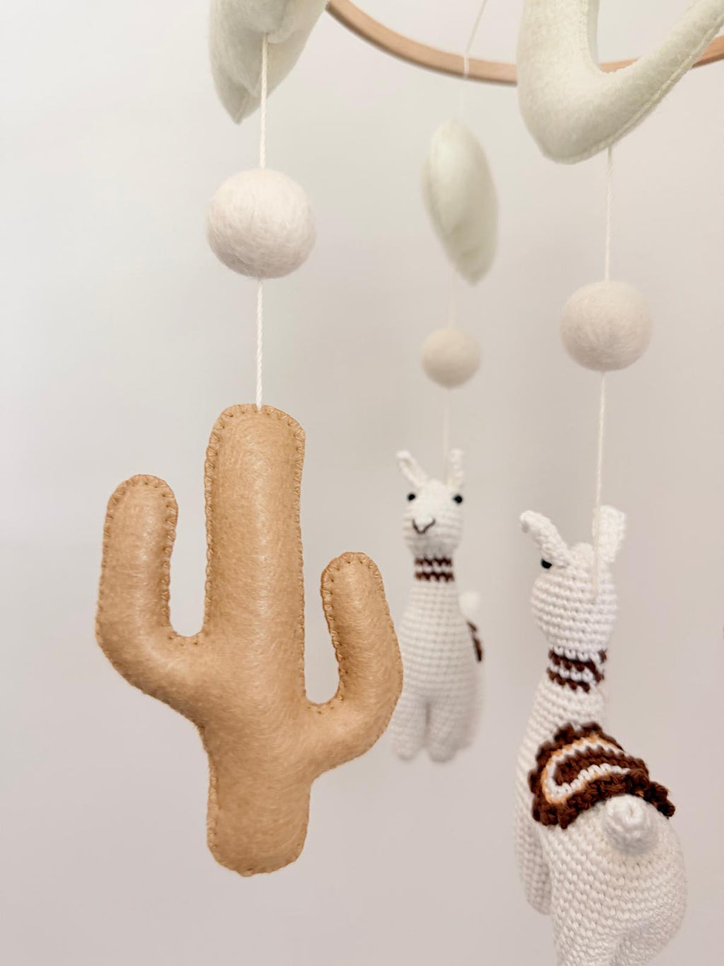 Llama Baby Crib Mobile Brown