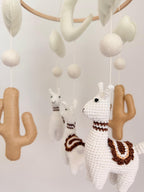 Llama Baby Crib Mobile Brown