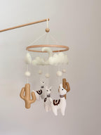 Llama Baby Crib Mobile Brown