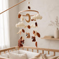 Crochet Bear Baby Crib Mobile Brown